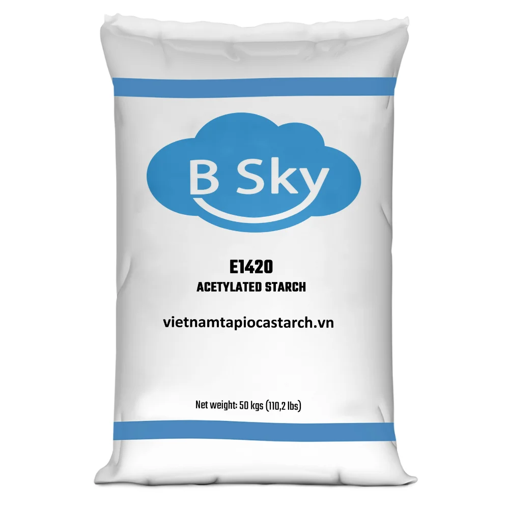 Acetylated starch tapioca E1420 in PP bag. Source: Viego Global